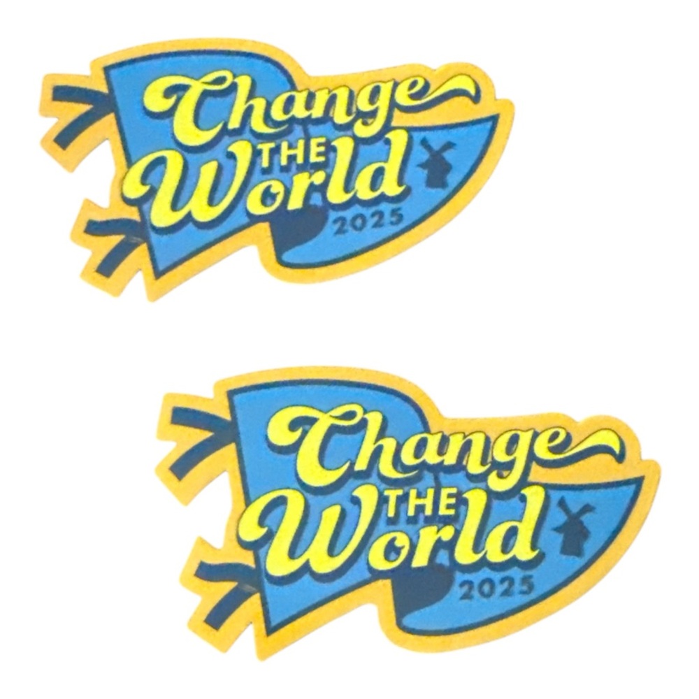 2 Dutch Bros Change the World 2025 Stickers May 2025